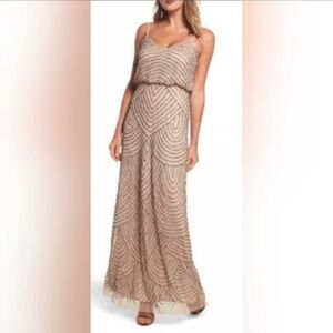ADRIANNA PAPELL Art Deco beaded Gown